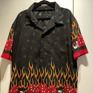 Flames/Dice Button Down